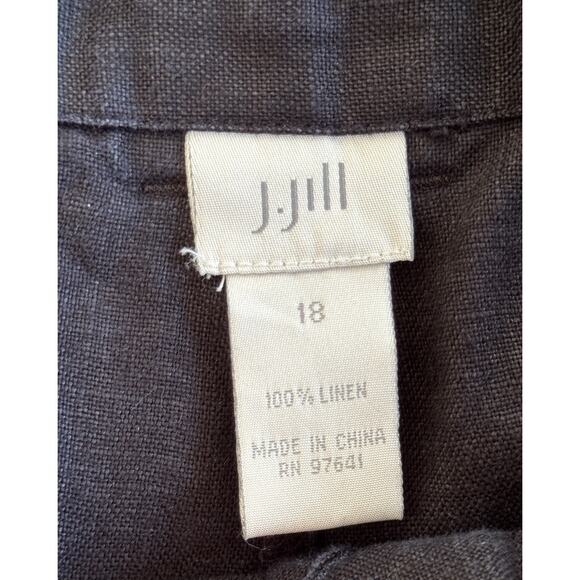 J.Jill Linen Plus Size 18 Crop Pants Black Lagenlook - Picture 6 of 10